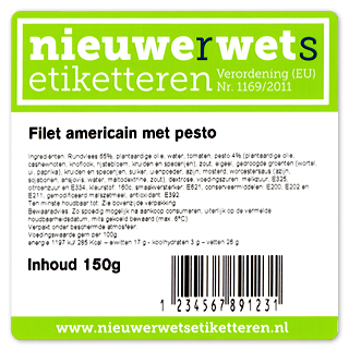 Voorbeeldetiket